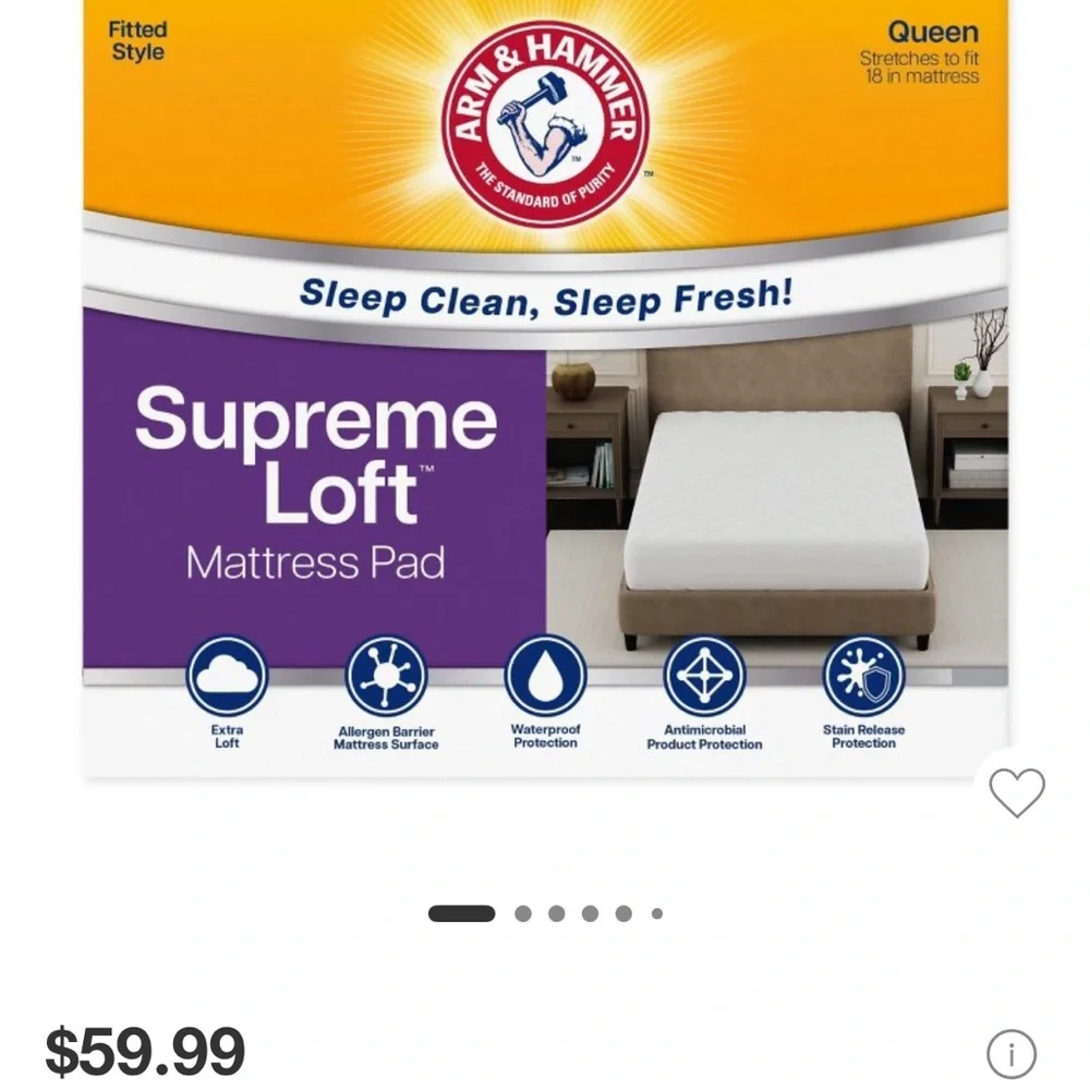 Arm & Hammer Supreme Loft Mattress Pad - White